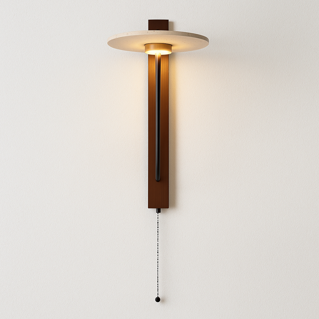 Luminária Arandela Moderna Minimalista LED Madeira Mármore Travertino Zara - ABAZZUR™