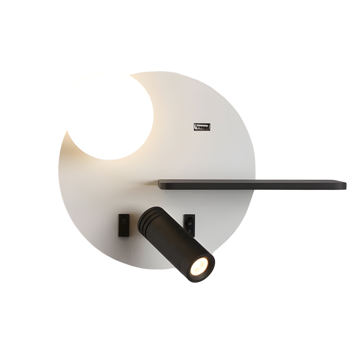 Luminária Arandela Moderna Minimalista LED Madeira Metal USB Fulton - ABAZZUR™