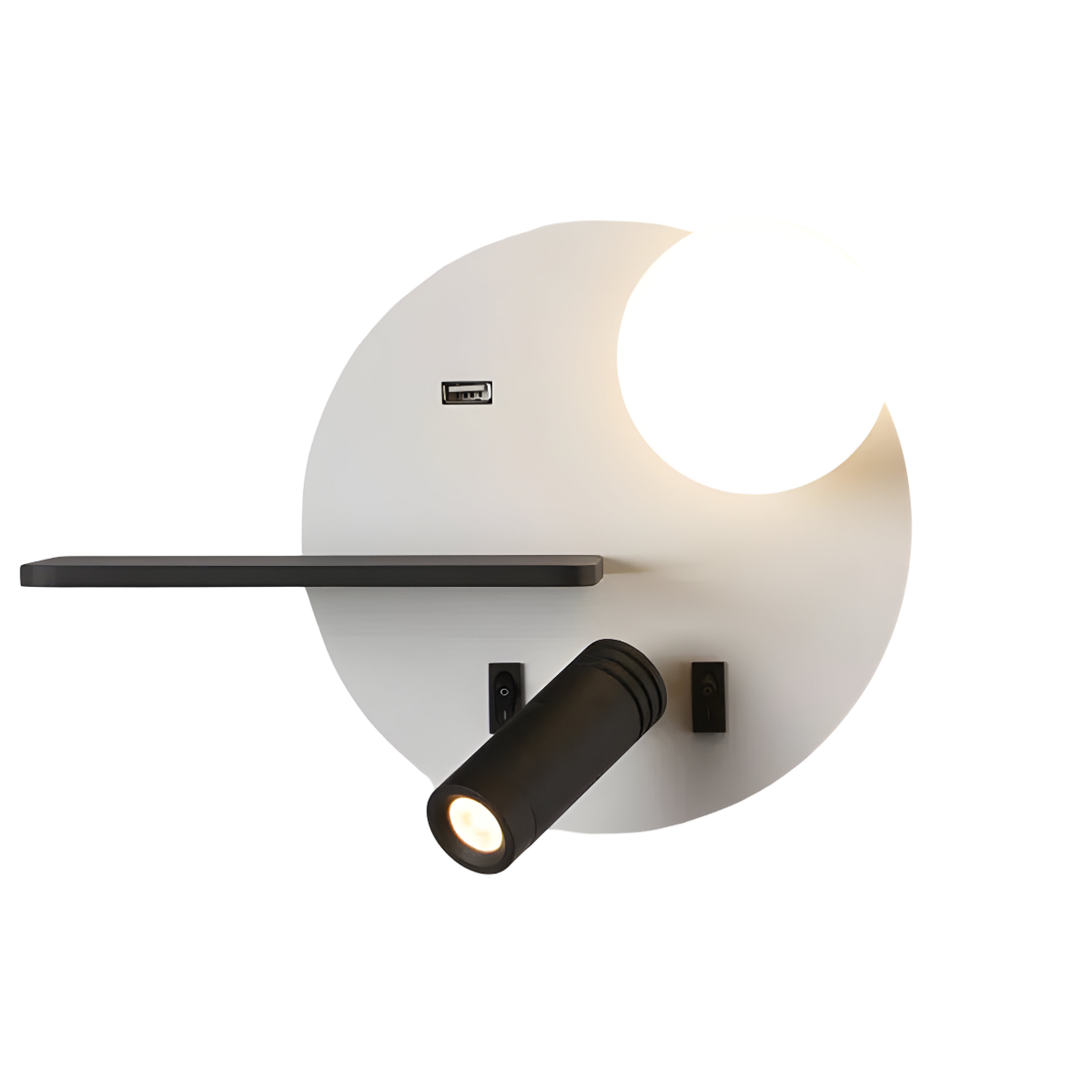 Luminária Arandela Moderna Minimalista LED Madeira Metal USB Fulton - ABAZZUR™
