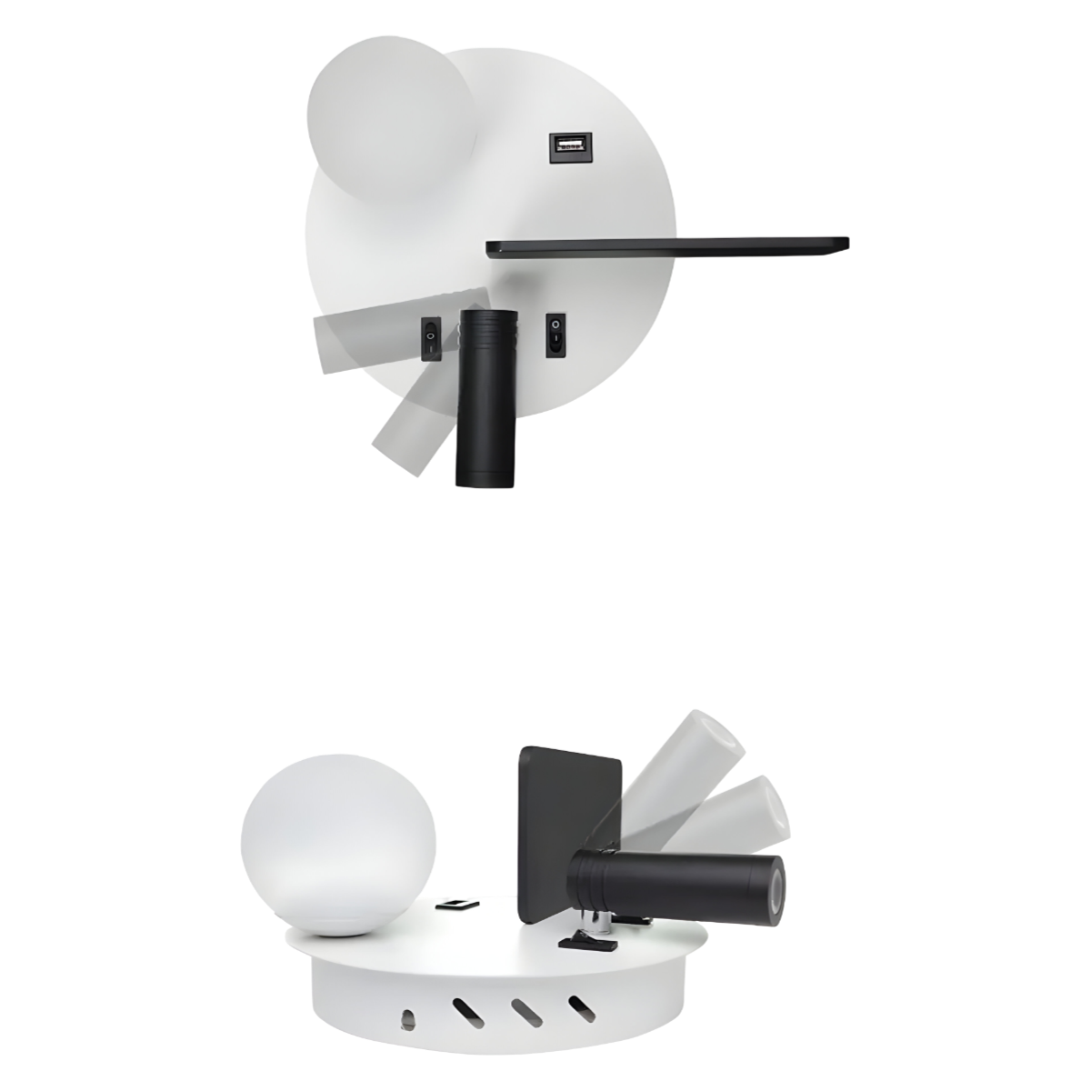 Luminária Arandela Moderna Minimalista LED Madeira Metal USB Fulton - ABAZZUR™
