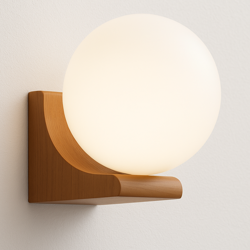 Luminária Arandela Moderna Minimalista LED Madeira Vidro Zwing - ABAZZUR™