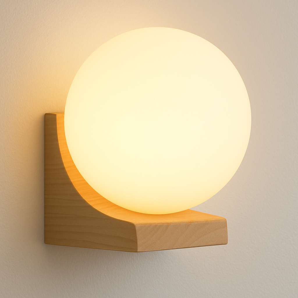 Luminária Arandela Moderna Minimalista LED Madeira Vidro Zwing - ABAZZUR™