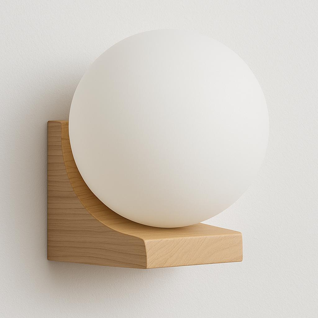 Luminária Arandela Moderna Minimalista LED Madeira Vidro Zwing - ABAZZUR™