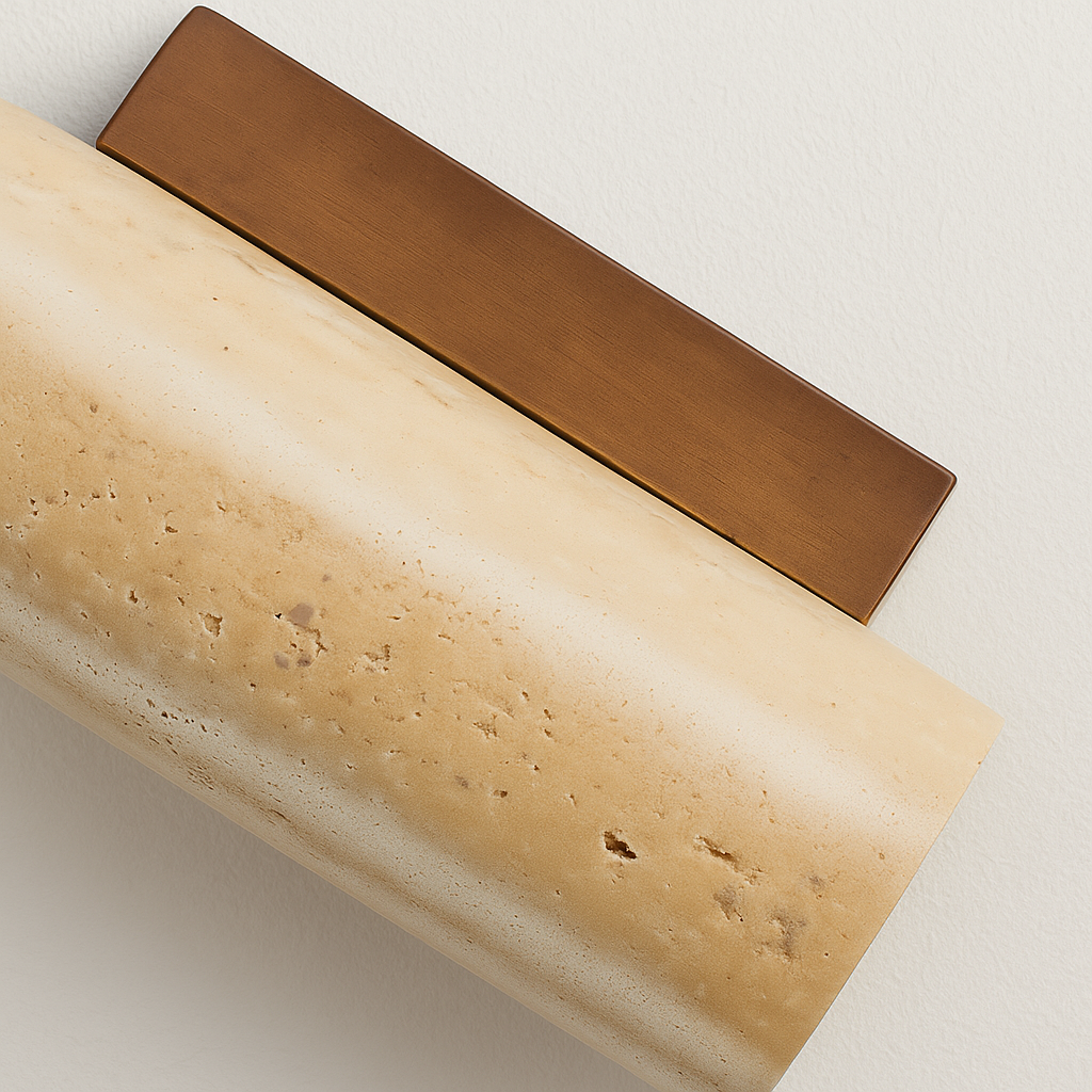 Luminária Arandela Moderna Minimalista LED Mármore Travertino Qian - ABAZZUR™