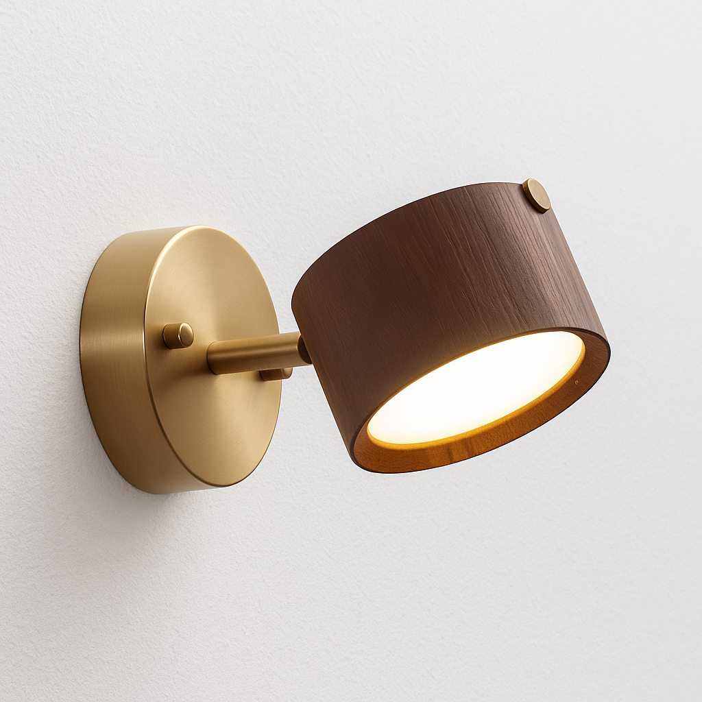 Luminária Arandela Moderna Minimalista LED Metal Madeira Baia - ABAZZUR™