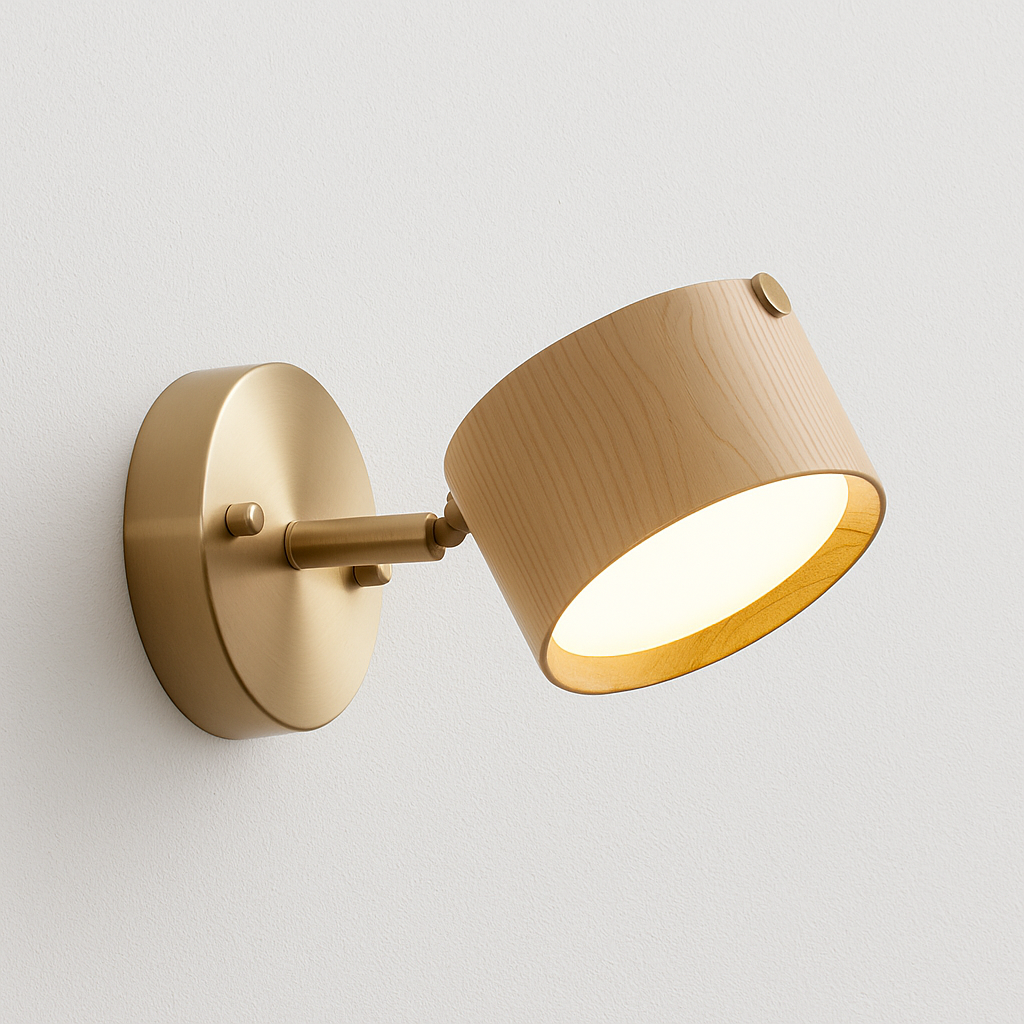 Luminária Arandela Moderna Minimalista LED Metal Madeira Baia - ABAZZUR™