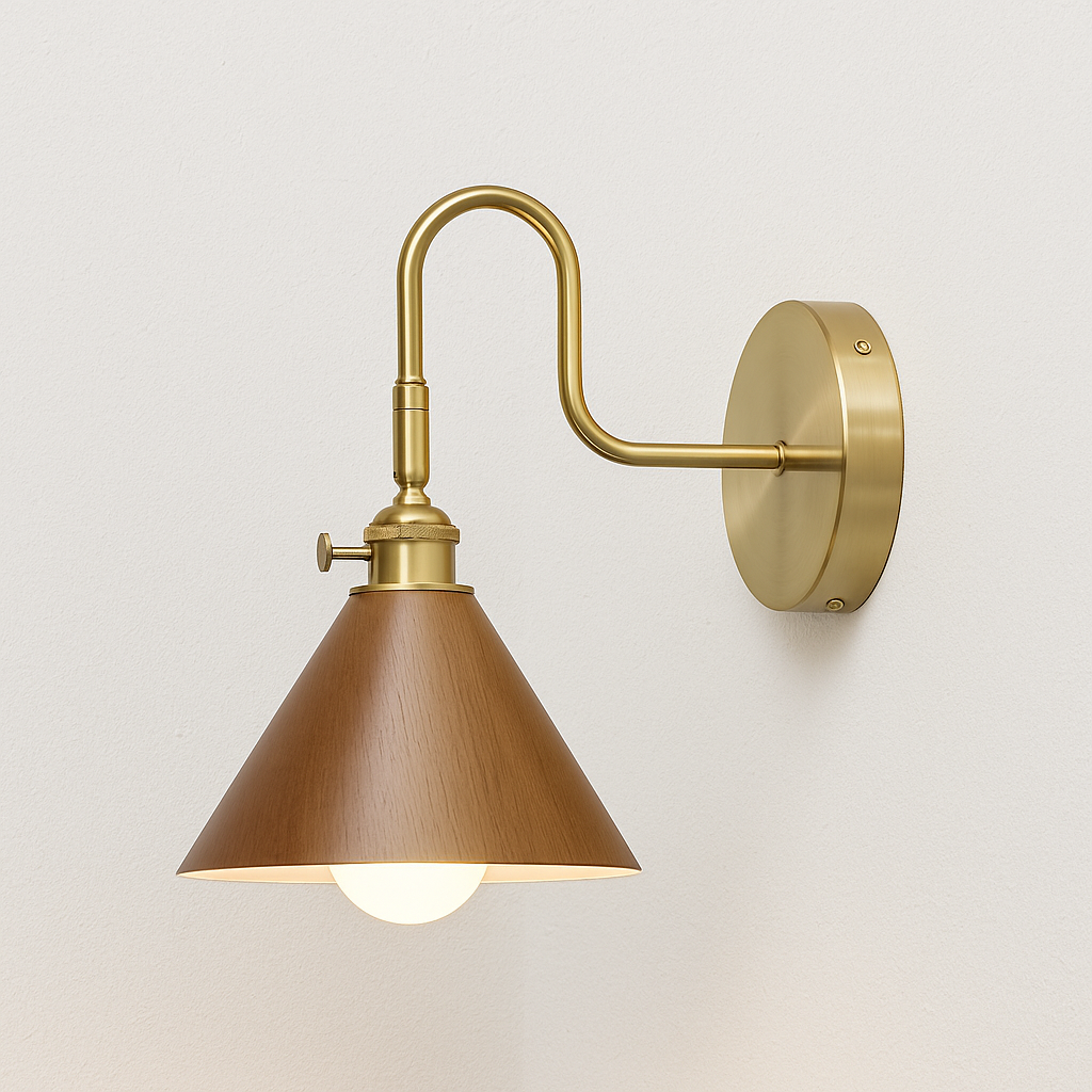 Luminária Arandela Moderna Minimalista Madeira Metal Pavia - ABAZZUR™