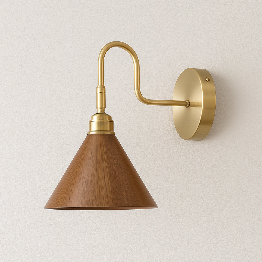 Luminária Arandela Moderna Minimalista Madeira Metal Pavia - ABAZZUR™