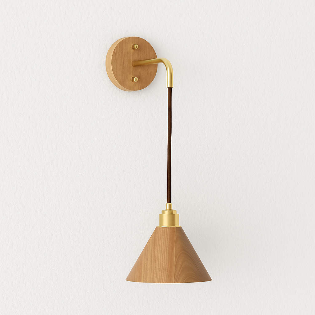 Luminária Arandela Moderna Minimalista Madeira Metal Pavia - ABAZZUR™