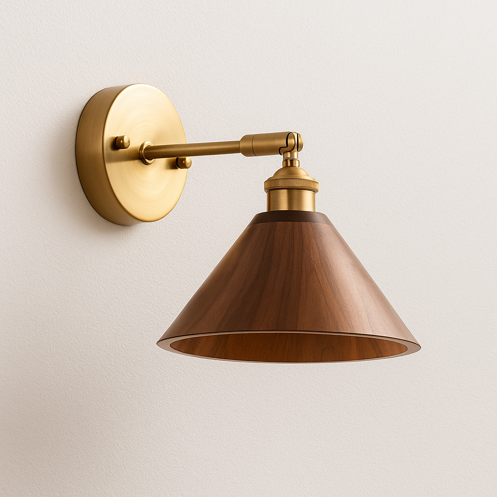 Luminária Arandela Moderna Minimalista Madeira Metal Vares - ABAZZUR™