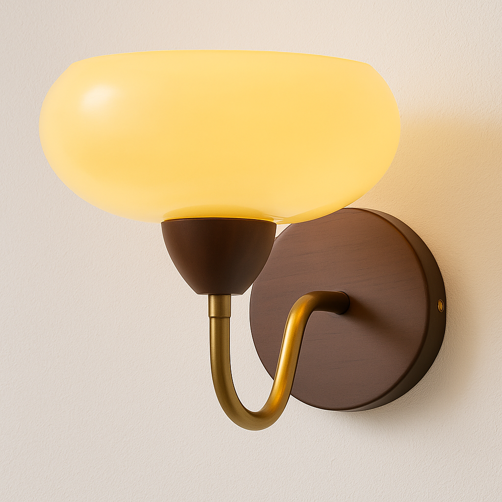Luminária Arandela Moderna Minimalista Madeira Metal Vidro Arenella - ABAZZUR™