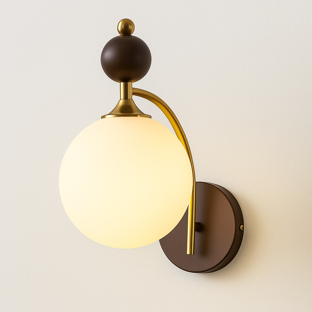 Luminária Arandela Moderna Minimalista Madeira Metal Vidro Arenella - ABAZZUR™