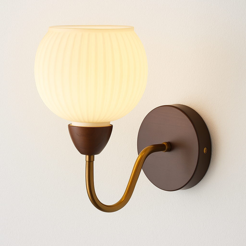 Luminária Arandela Moderna Minimalista Madeira Metal Vidro Arenella - ABAZZUR™