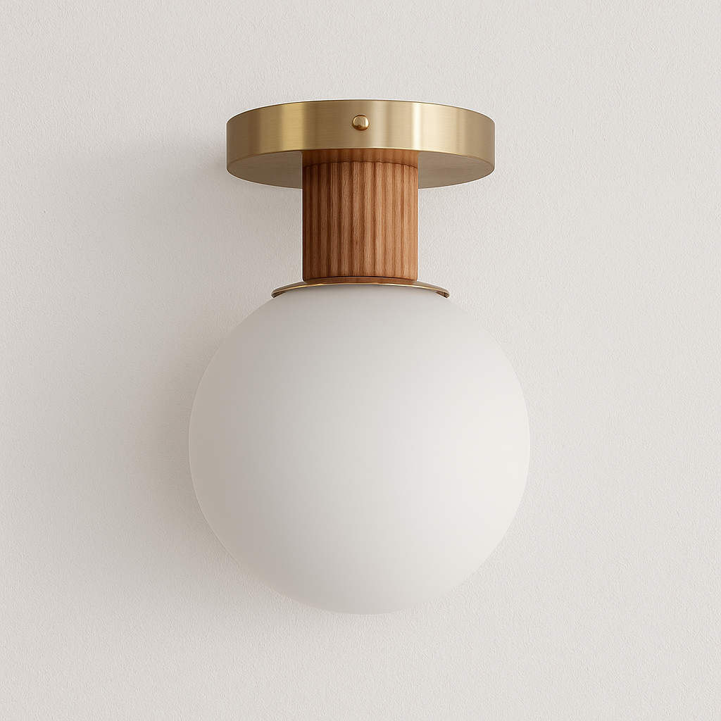 Luminária Arandela Moderna Minimalista Madeira Vidro Ivrea - ABAZZUR™