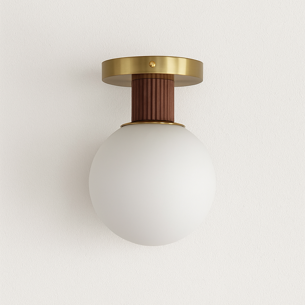 Luminária Arandela Moderna Minimalista Madeira Vidro Ivrea - ABAZZUR™