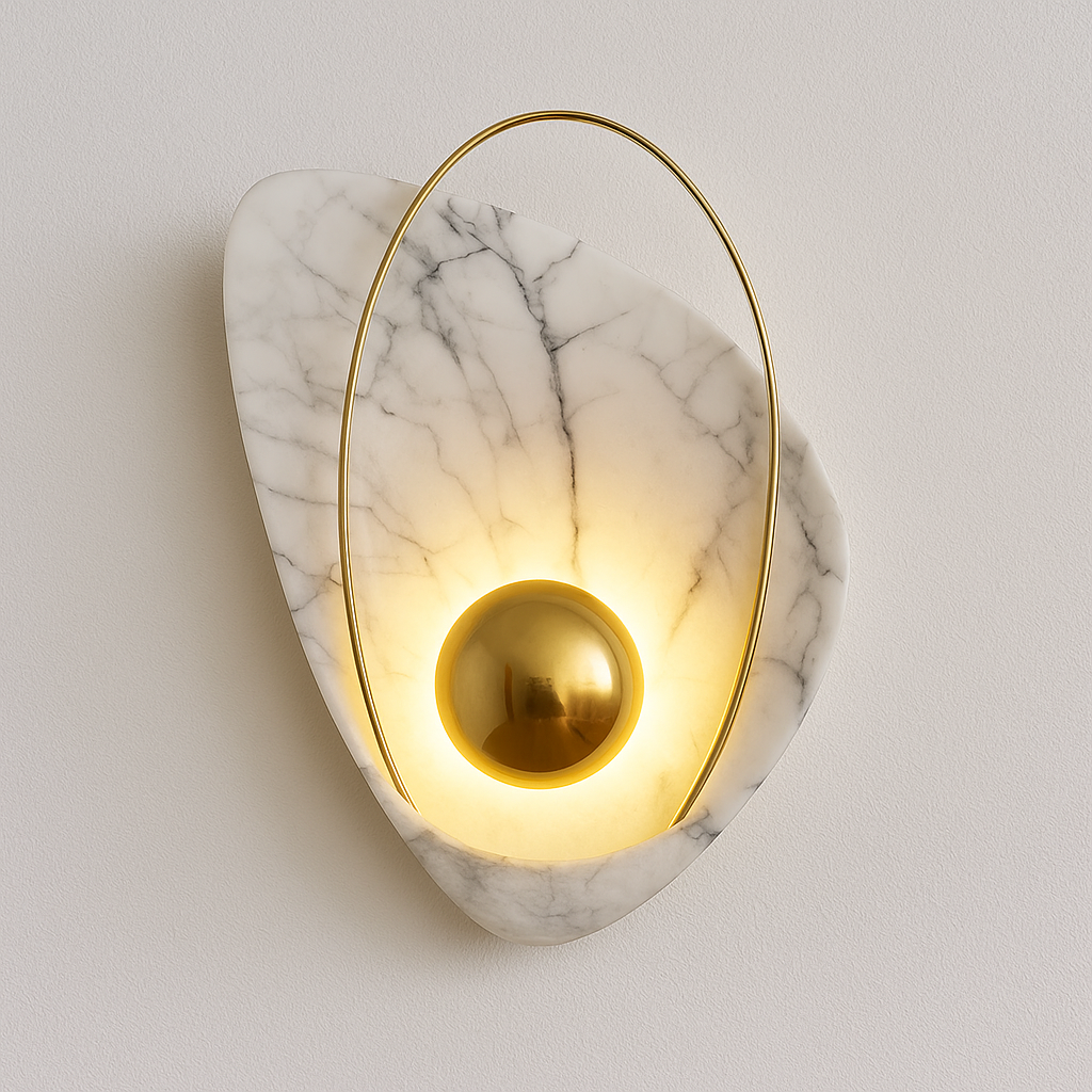 Luminária Arandela Moderna Minimalista Mármore Metal Toronto - ABAZZUR™