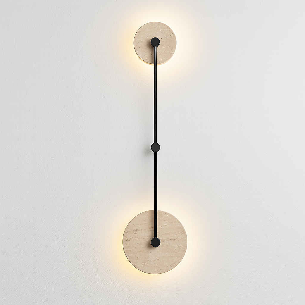 Luminária Arandela Moderna Minimalista Mármore Travertino Bonn - ABAZZUR™