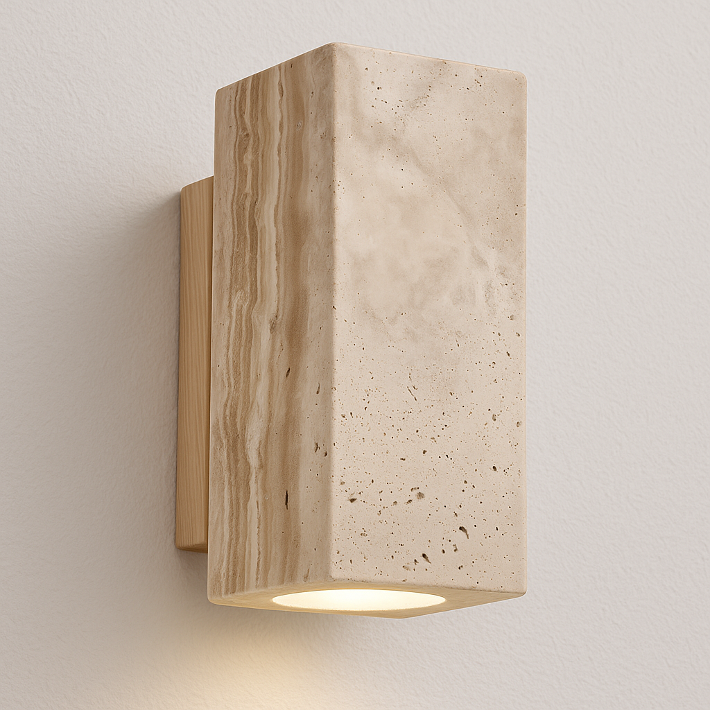 Luminária Arandela Moderna Minimalista Mármore Travertino LED Hulme - ABAZZUR™