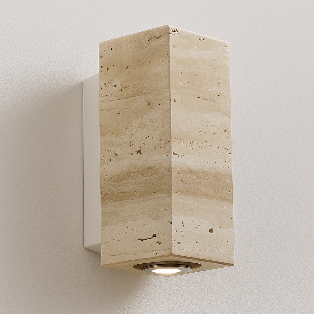 Luminária Arandela Moderna Minimalista Mármore Travertino LED Hulme - ABAZZUR™