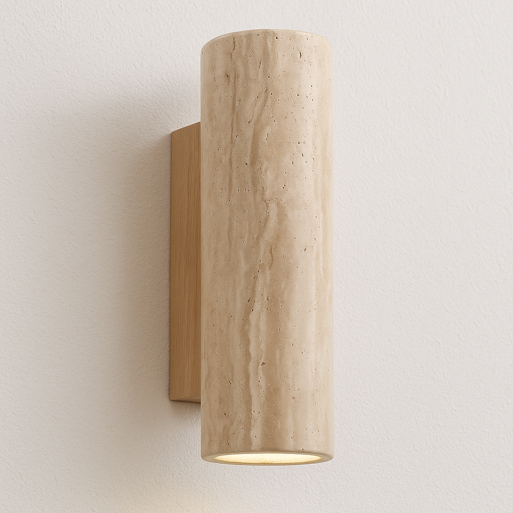 Luminária Arandela Moderna Minimalista Mármore Travertino LED Hulme - ABAZZUR™