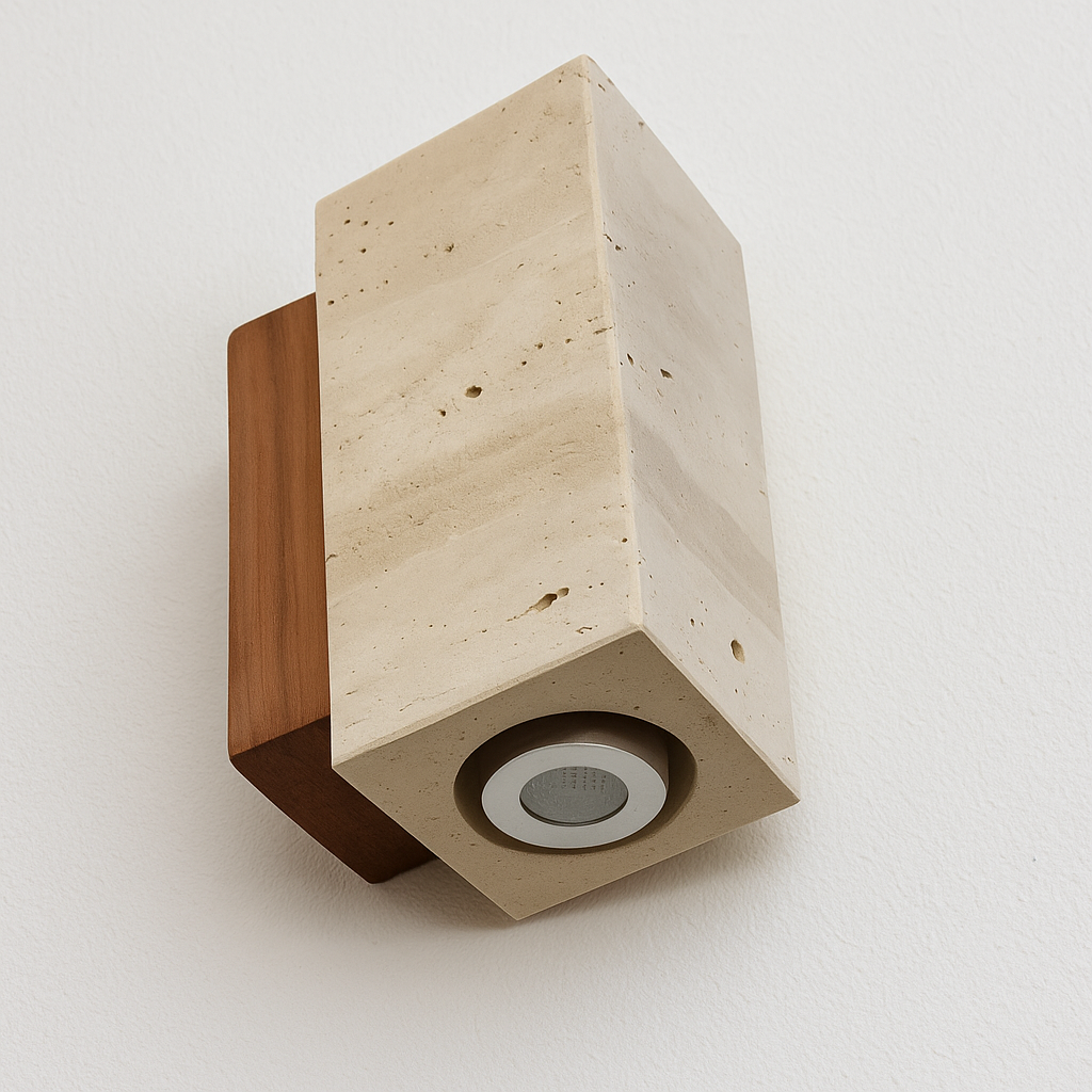 Luminária Arandela Moderna Minimalista Mármore Travertino LED Hulme - ABAZZUR™