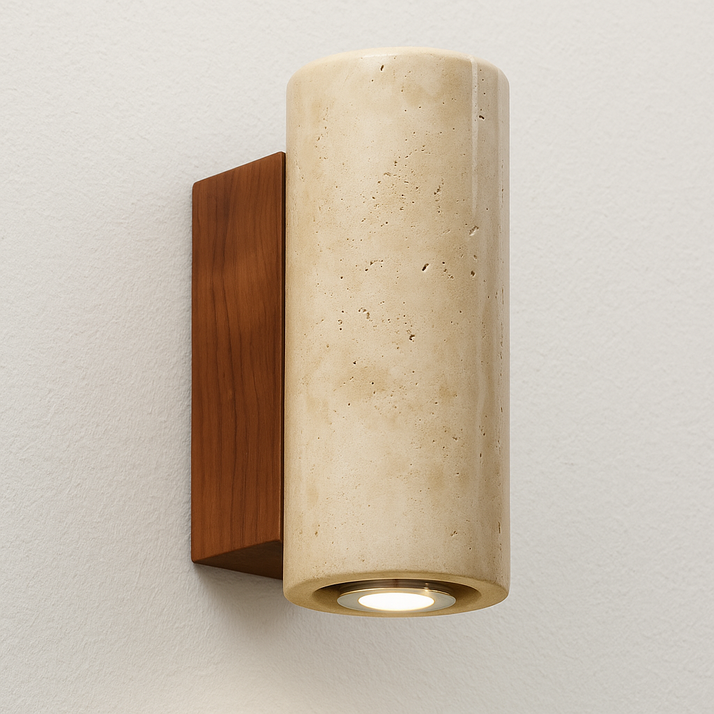 Luminária Arandela Moderna Minimalista Mármore Travertino LED Hulme - ABAZZUR™
