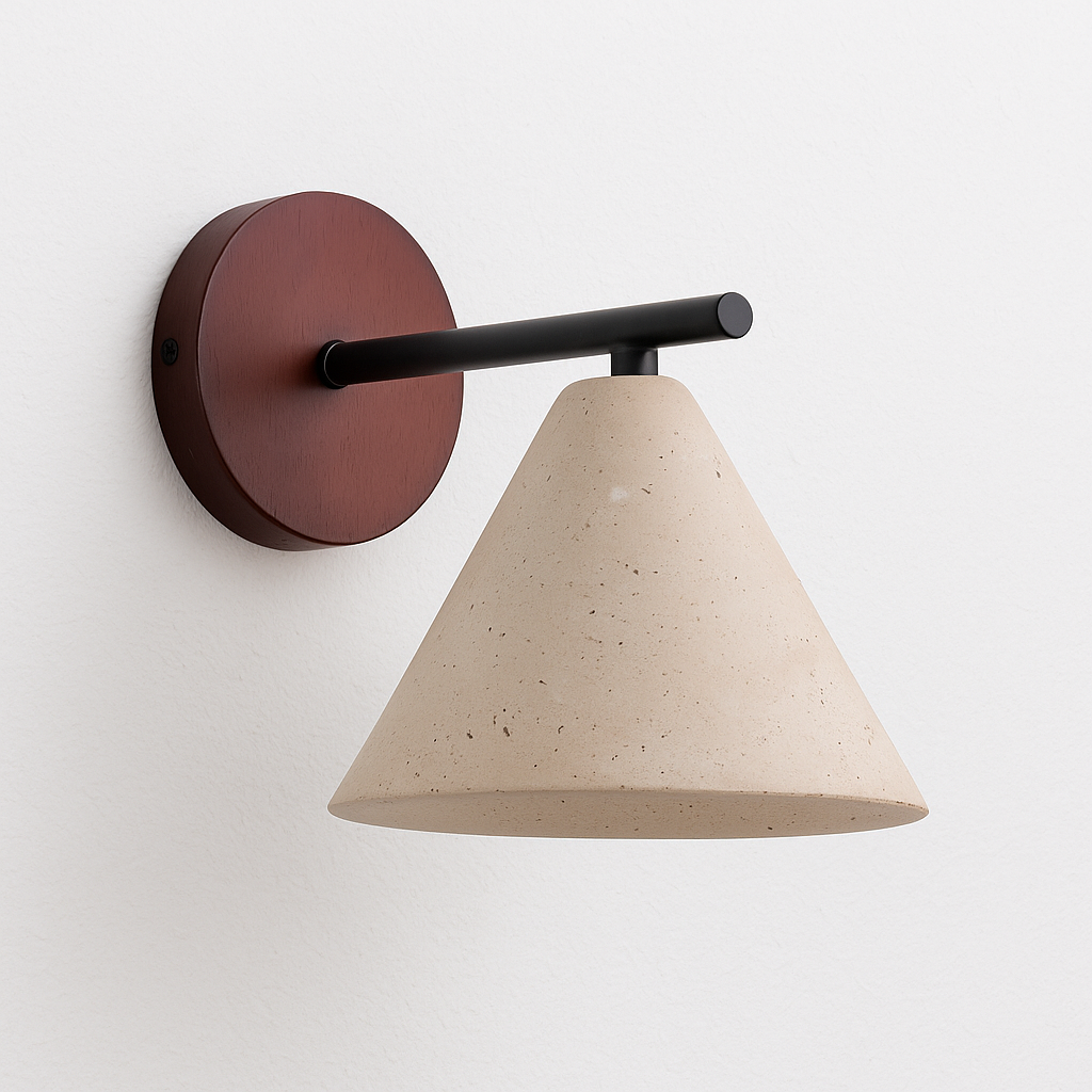 Luminária Arandela Moderna Minimalista Mármore Travertino Oria - ABAZZUR™