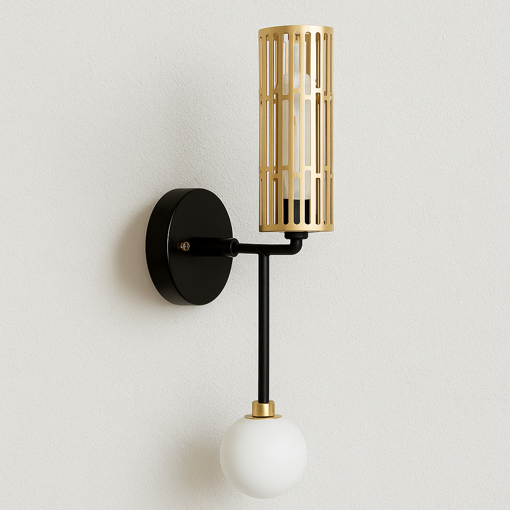 Luminária Arandela Moderna Minimalista Metal Globo Bola Vidro Murano - ABAZZUR™