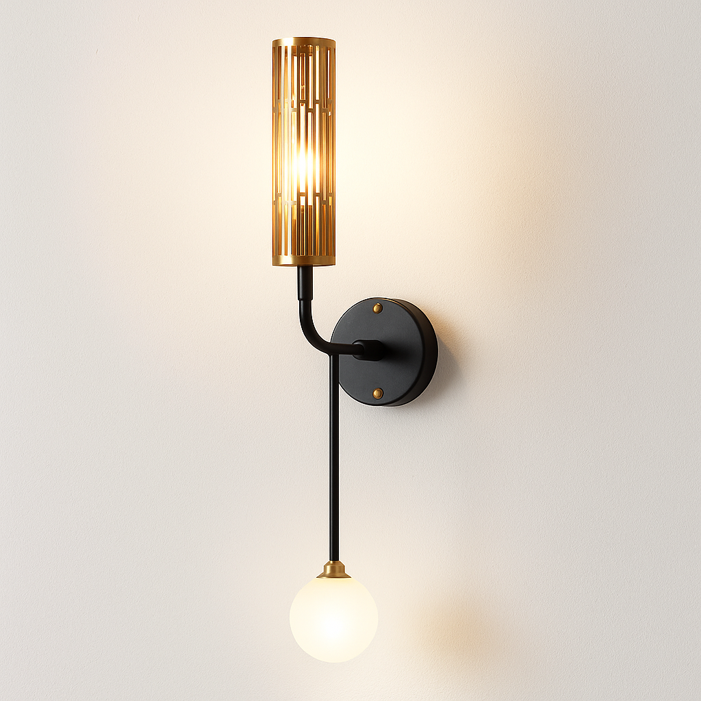 Luminária Arandela Moderna Minimalista Metal Globo Bola Vidro Murano - ABAZZUR™