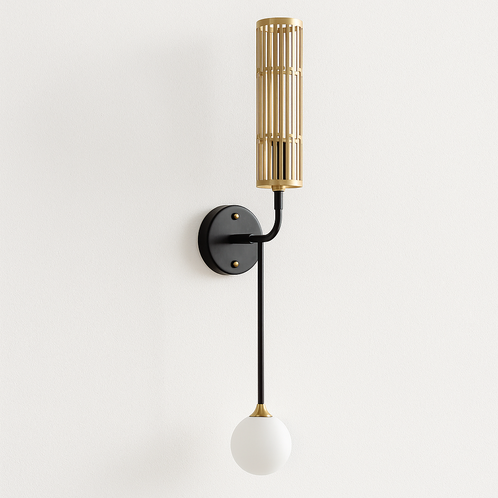 Luminária Arandela Moderna Minimalista Metal Globo Bola Vidro Murano - ABAZZUR™
