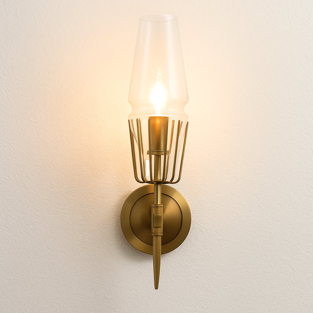 Luminária Arandela Moderna Minimalista Metal Vidro Crookes - ABAZZUR™