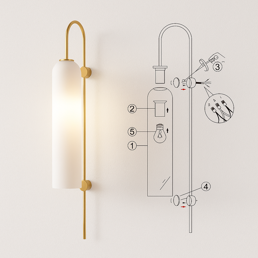 Luminária Arandela Moderna Minimalista Metal Vidro Seest - ABAZZUR™