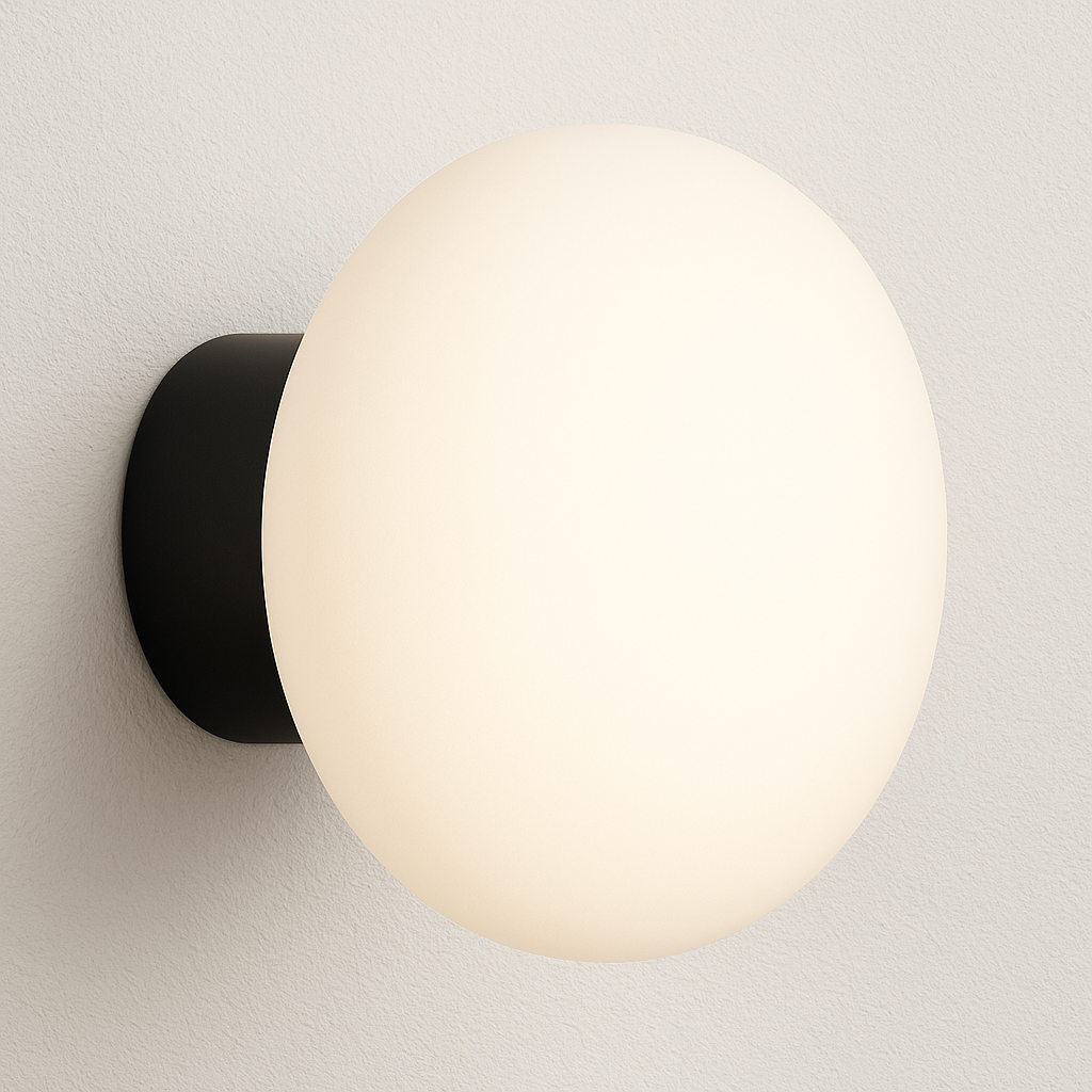 Luminária Arandela Moderna Minimalista Oval Metal Vidro Perrache - ABAZZUR™