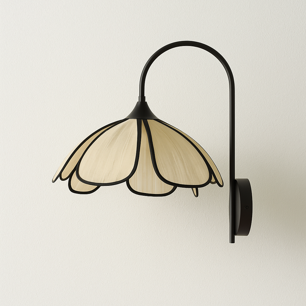 Luminária Arandela Moderna Minimalista Pétalas Tecido Metal Flor Moema - ABAZZUR™