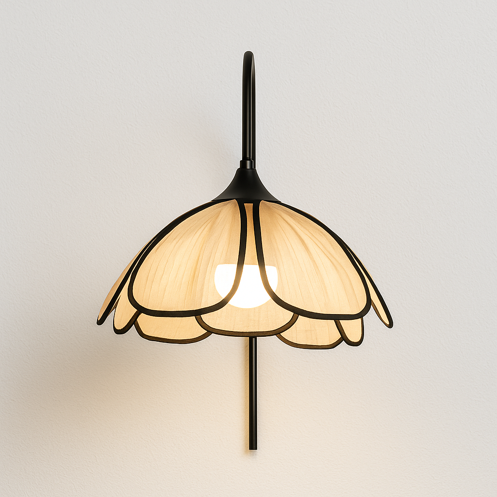 Luminária Arandela Moderna Minimalista Pétalas Tecido Metal Flor Moema - ABAZZUR™