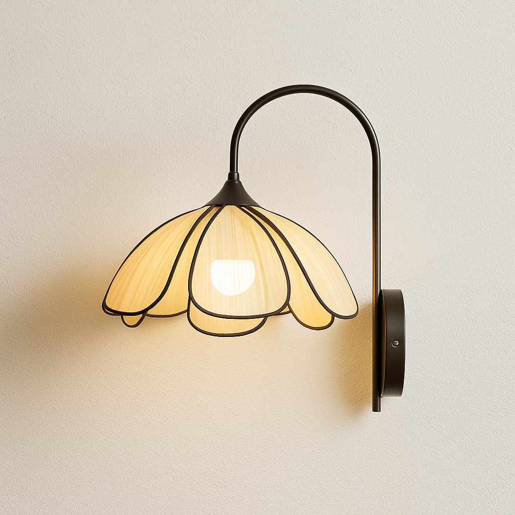 Luminária Arandela Moderna Minimalista Pétalas Tecido Metal Flor Moema - ABAZZUR™
