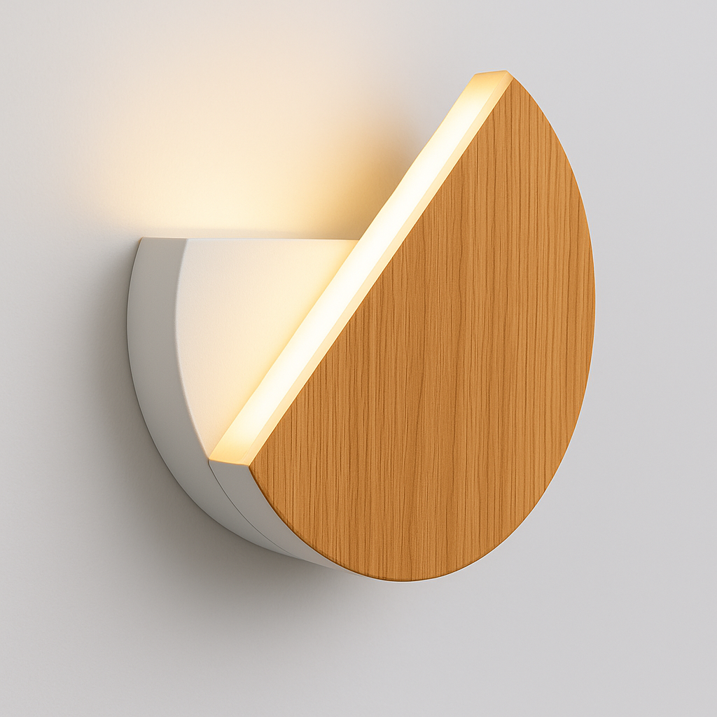 Luminária Arandela Moderna Minimalista Rotacionável Madeira Metal Oxner - ABAZZUR™