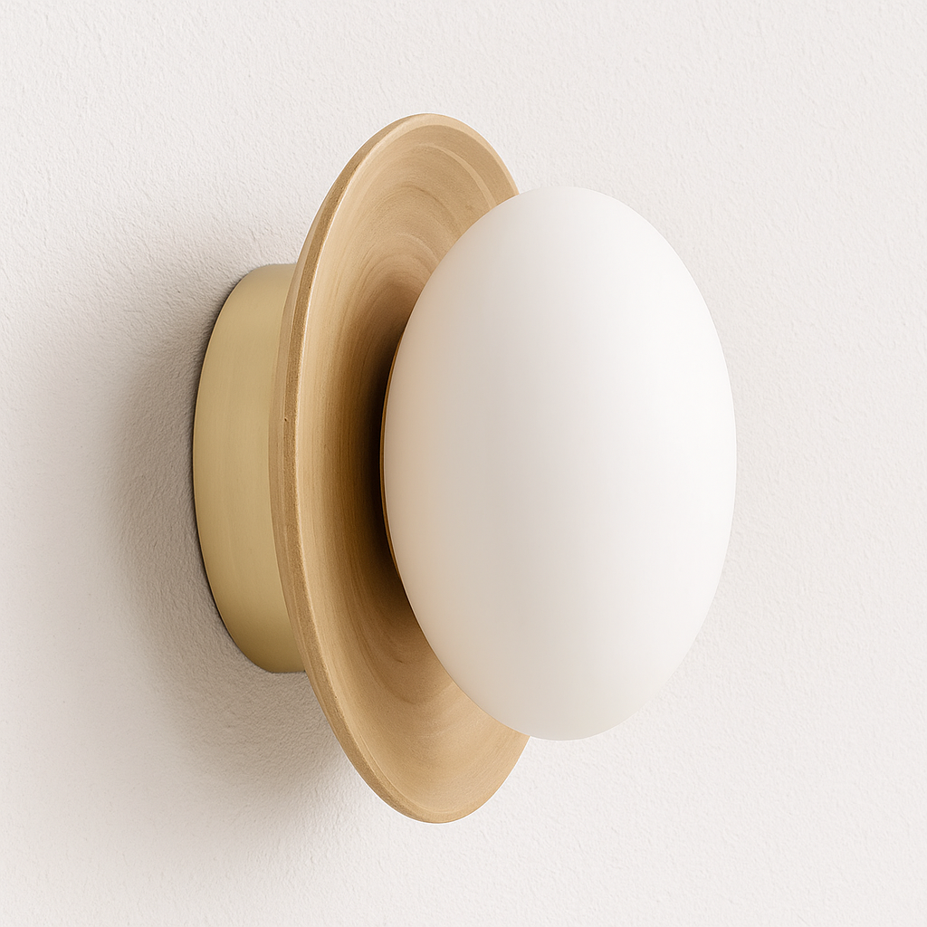 Luminária Arandela Moderna Minimalista Rústica Madeira Vidro Passy - ABAZZUR™