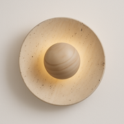 Luminária Arandela Moderna Minimalista Rústico LED Mármore Travertino Vigo - ABAZZUR™