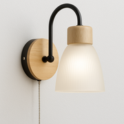 Luminária Arandela Moderna Minimalista Rústico Madeira Vidro Metal Camdn - ABAZZUR™