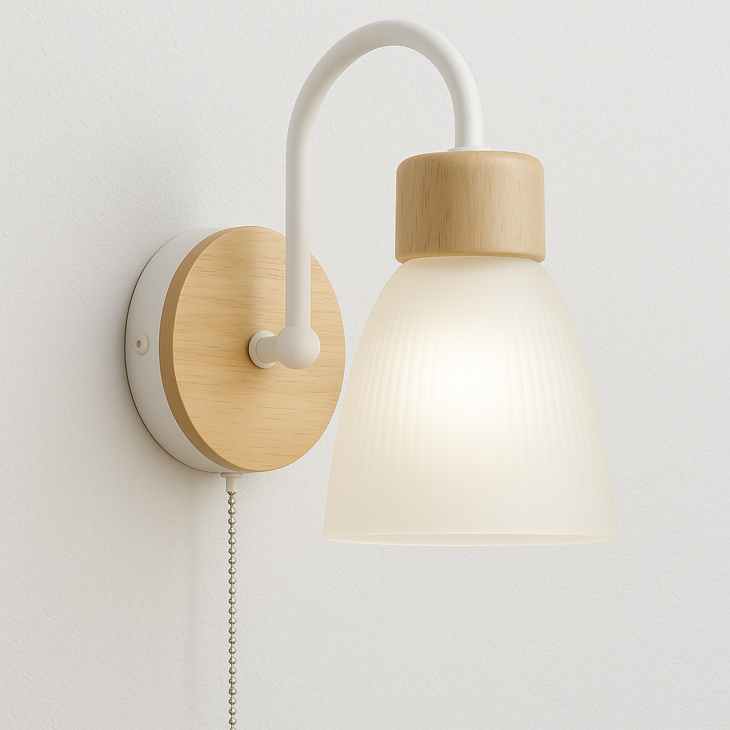 Luminária Arandela Moderna Minimalista Rústico Madeira Vidro Metal Camdn - ABAZZUR™