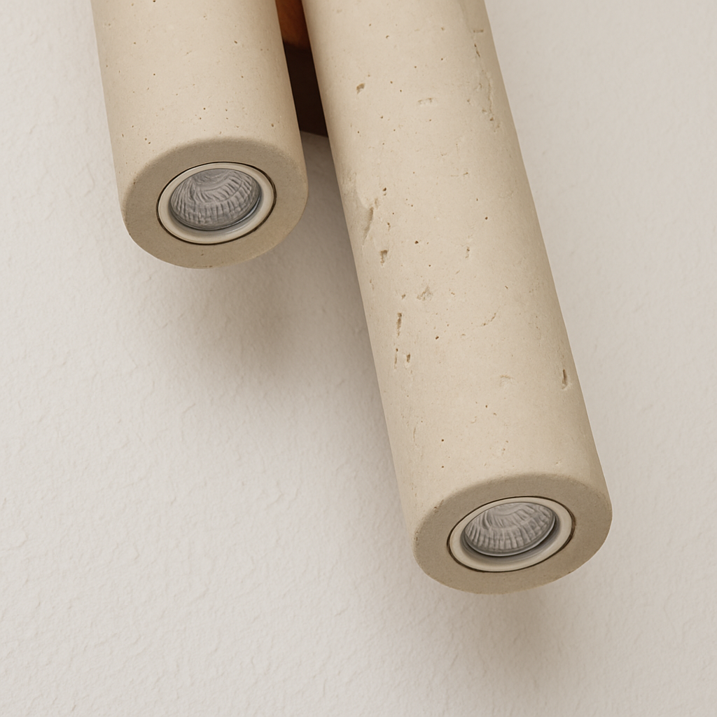 Luminária Arandela Moderna Minimalista Rústico Mármore Travertino Knox - ABAZZUR™