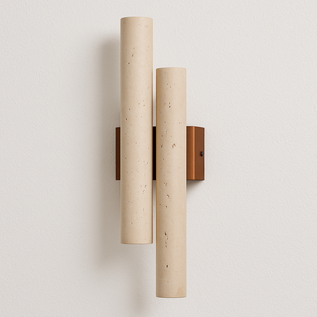 Luminária Arandela Moderna Minimalista Rústico Mármore Travertino Knox - ABAZZUR™