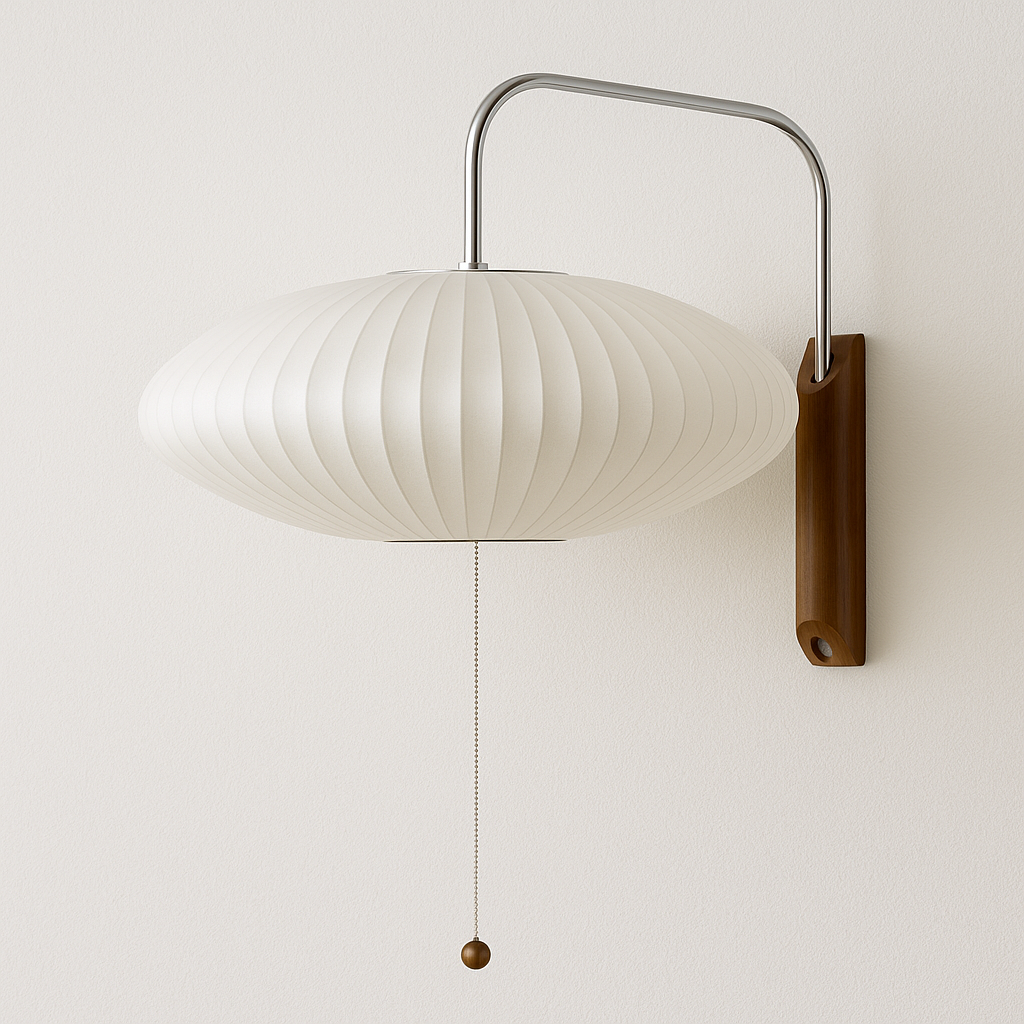 Luminária Arandela Moderna Minimalista Tecido Madeira Queen - ABAZZUR™