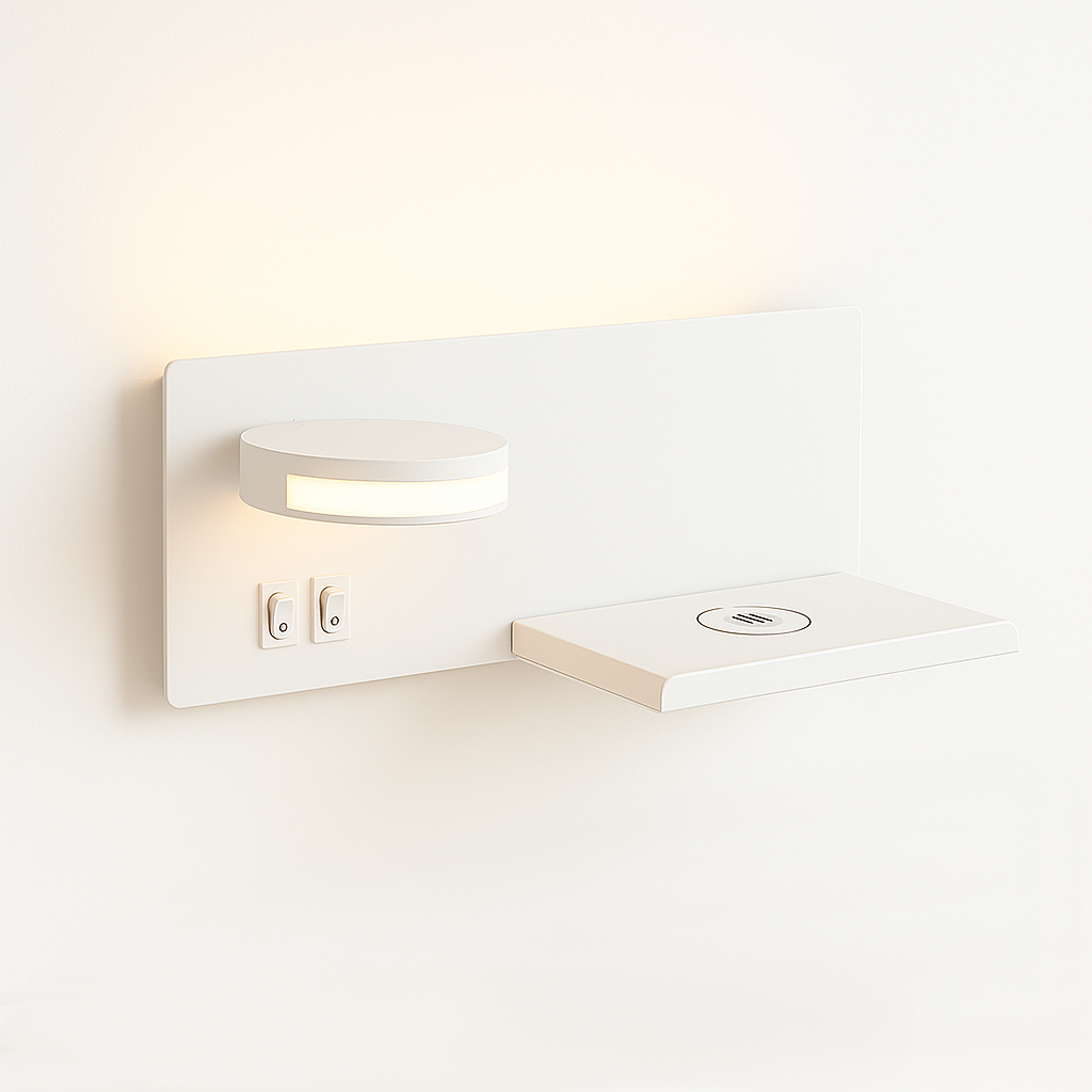 Luminária Arandela Moderna Minimalista USB Carregador Indução Metal LED Darli - ABAZZUR™