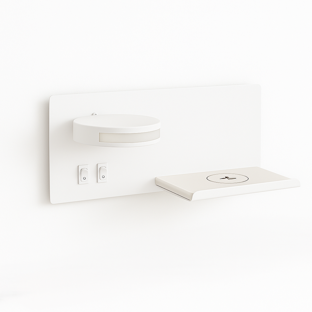 Luminária Arandela Moderna Minimalista USB Carregador Indução Metal LED Darli - ABAZZUR™