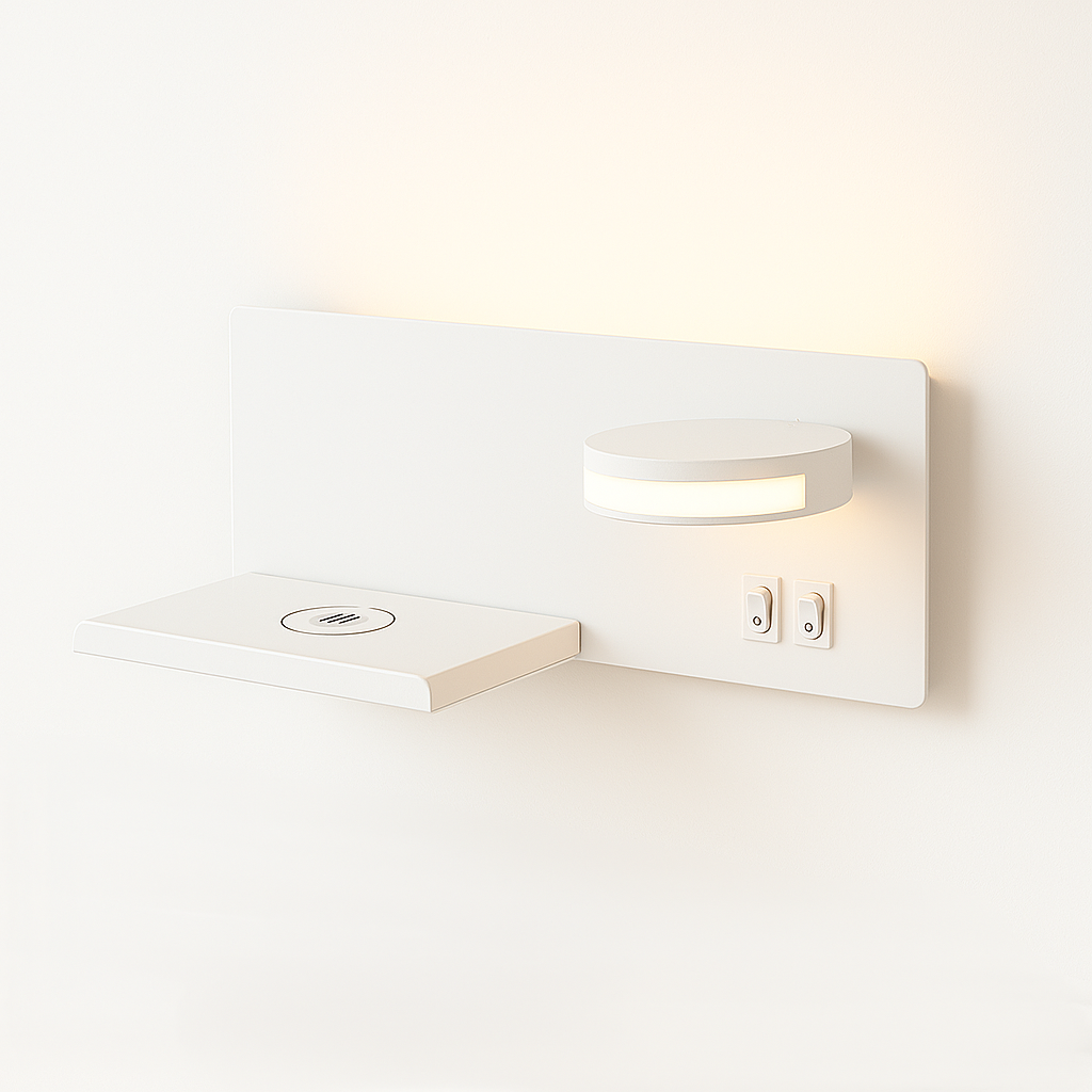 Luminária Arandela Moderna Minimalista USB Carregador Indução Metal LED Darli - ABAZZUR™