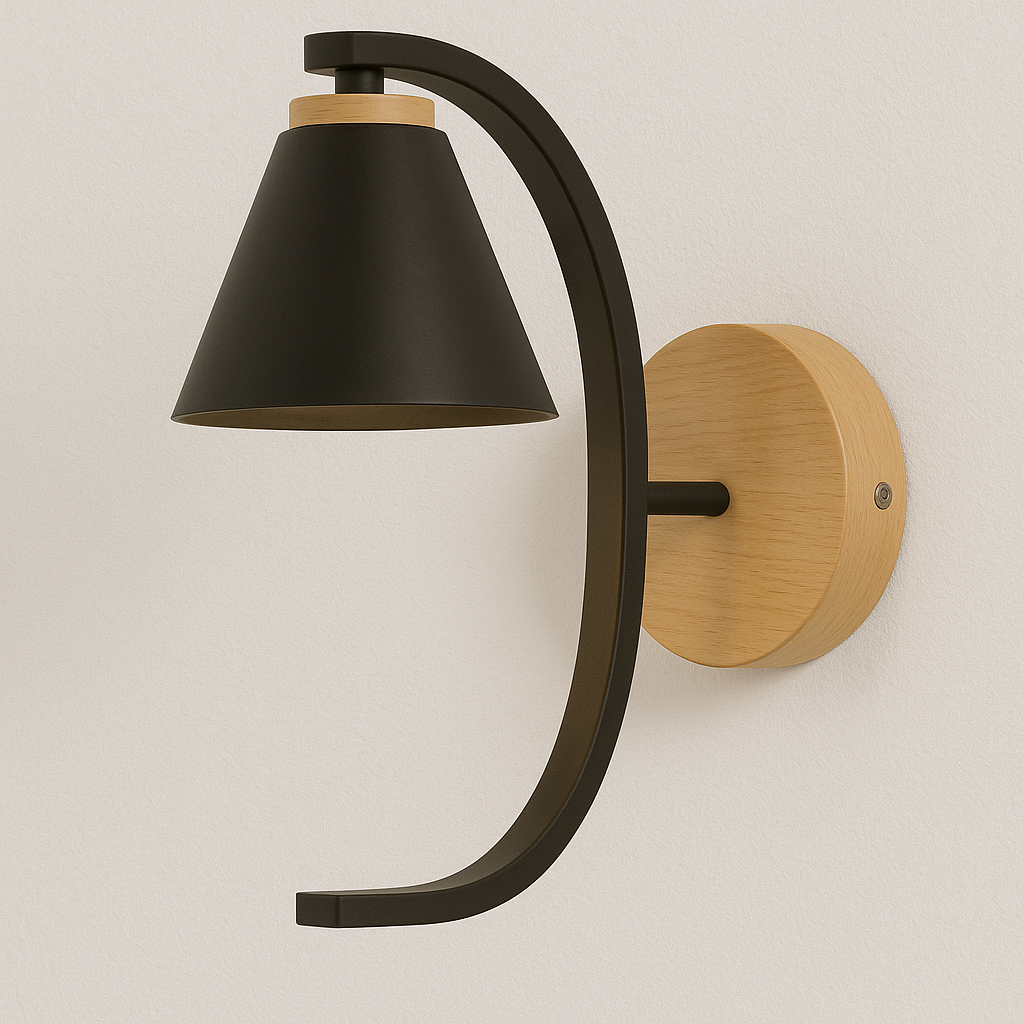 Luminária Arandela Moderna Retrô Infantil Madeira Metal Soder - ABAZZUR™