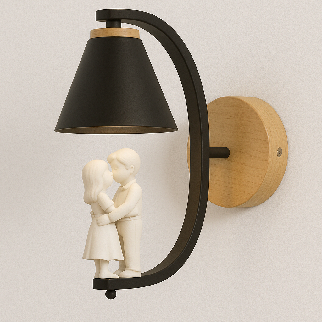 Luminária Arandela Moderna Retrô Infantil Madeira Metal Soder - ABAZZUR™