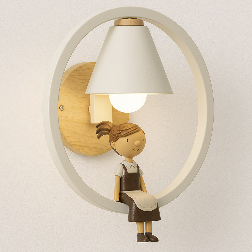Luminária Arandela Moderna Retrô Infantil Metal Madeira Sowet - ABAZZUR™